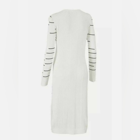 EUC Cabi Dashes Sweater Long Cardigan Size Small White and Black - Picture 5 of 10